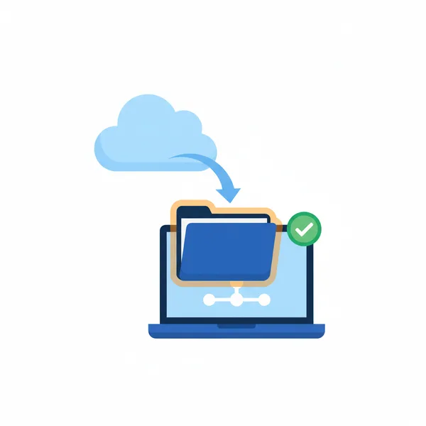 Illustration of restoring files from a cloud backup